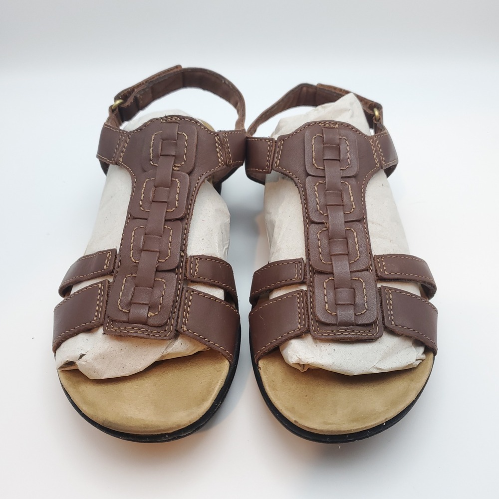 Clarks Laurieann Kay Tan Brown Leather Slingback Sandals Women's Size 7.5 - Picture 4 of 9